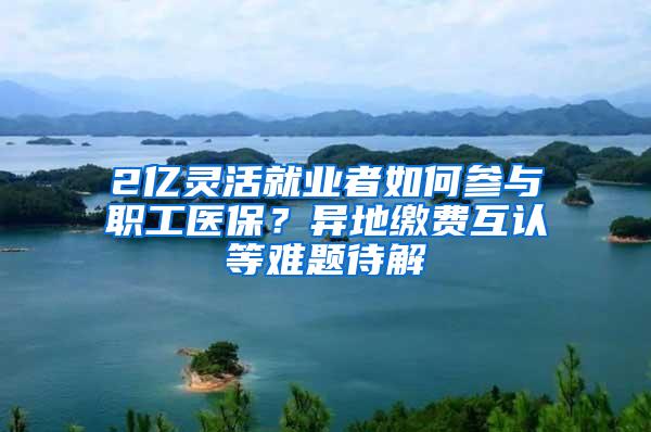 2亿灵活就业者如何参与职工医保？异地缴费互认等难题待解