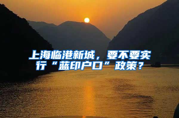 上海临港新城，要不要实行“蓝印户口”政策？