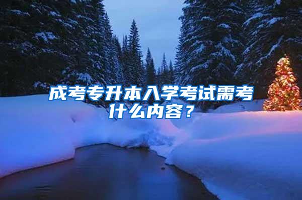 成考专升本入学考试需考什么内容？