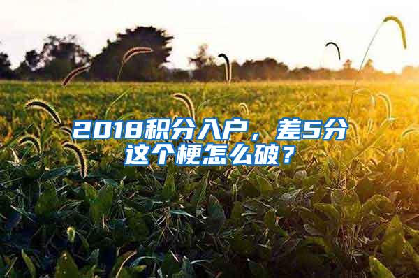 2018积分入户，差5分这个梗怎么破？