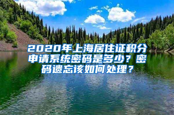 2020年上海居住证积分申请系统密码是多少？密码遗忘该如何处理？
