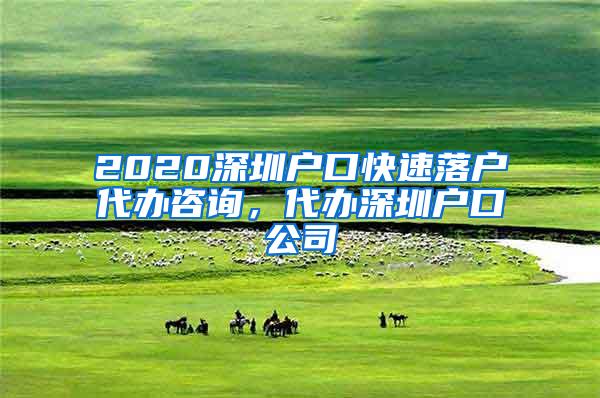 2020深圳户口快速落户代办咨询，代办深圳户口公司