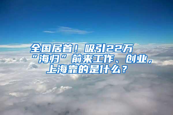 全国居首！吸引22万“海归”前来工作、创业，上海靠的是什么？