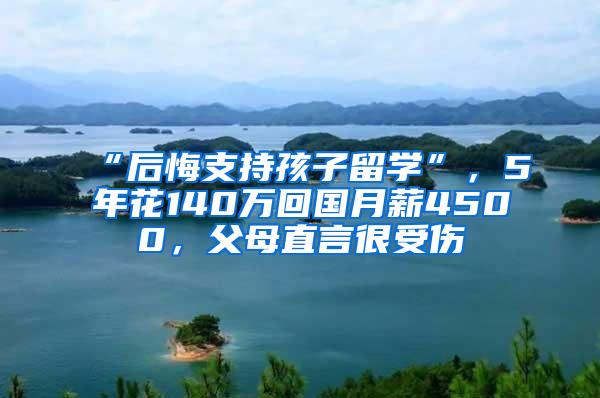 “后悔支持孩子留学”，5年花140万回国月薪4500，父母直言很受伤