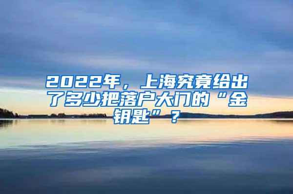 2022年，上海究竟给出了多少把落户大门的“金钥匙”？