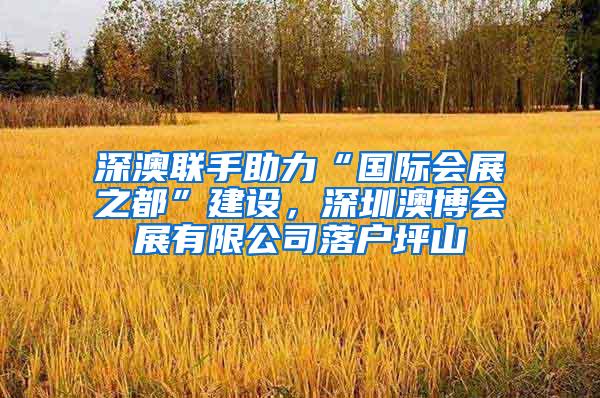 深澳联手助力“国际会展之都”建设，深圳澳博会展有限公司落户坪山