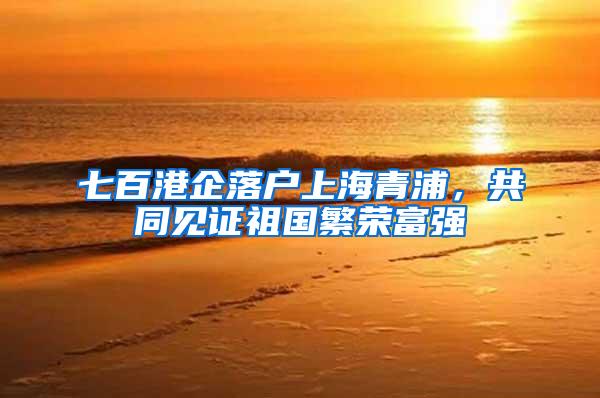 七百港企落户上海青浦，共同见证祖国繁荣富强