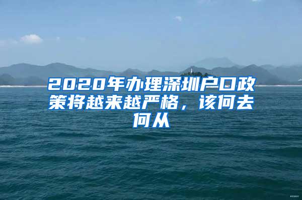 2020年办理深圳户口政策将越来越严格，该何去何从