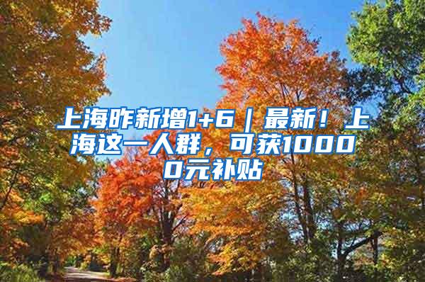 上海昨新增1+6｜最新！上海这一人群，可获10000元补贴