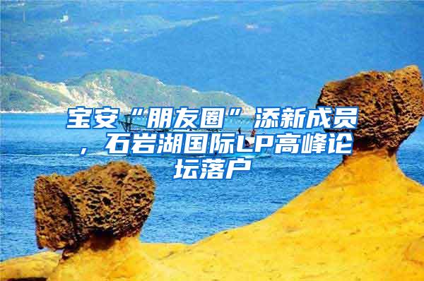 宝安“朋友圈”添新成员，石岩湖国际LP高峰论坛落户