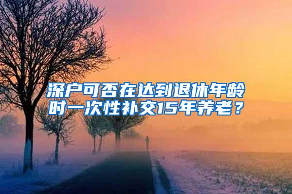 深户可否在达到退休年龄时一次性补交15年养老？