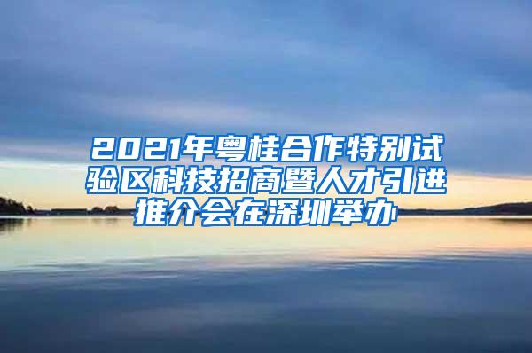 2021年粤桂合作特别试验区科技招商暨人才引进推介会在深圳举办