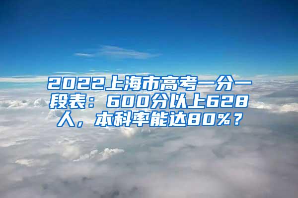 2022上海市高考一分一段表：600分以上628人，本科率能达80%？