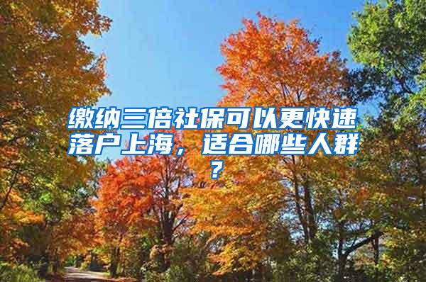 缴纳三倍社保可以更快速落户上海，适合哪些人群？