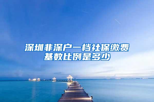 深圳非深户一档社保缴费基数比例是多少