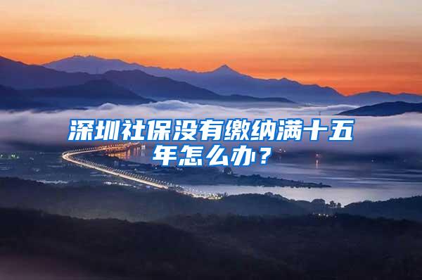 深圳社保没有缴纳满十五年怎么办？