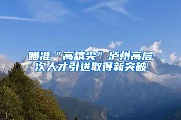 瞄准“高精尖”泸州高层次人才引进取得新突破