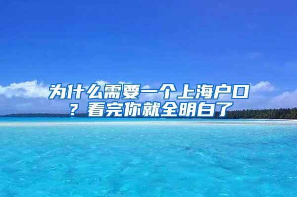 为什么需要一个上海户口？看完你就全明白了