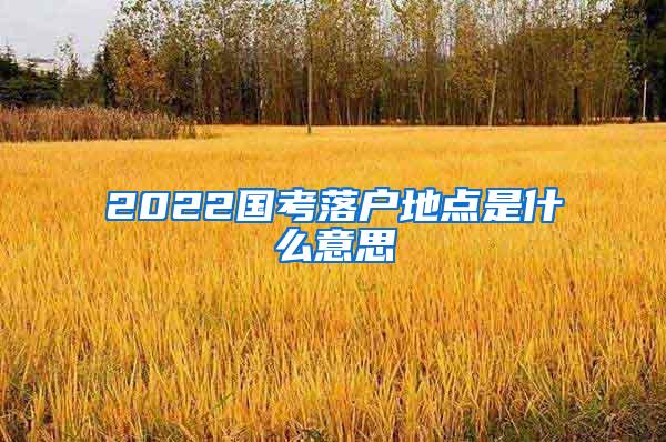 2022国考落户地点是什么意思