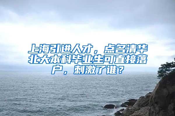 上海引进人才，点名清华北大本科毕业生可直接落户，刺激了谁？