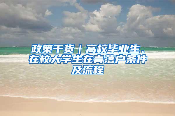 政策干货｜高校毕业生、在校大学生在青落户条件及流程