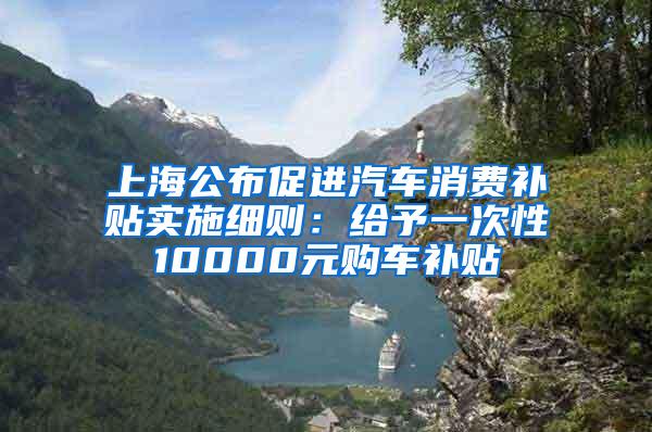 上海公布促进汽车消费补贴实施细则：给予一次性10000元购车补贴