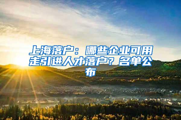 上海落户：哪些企业可用走引进人才落户？名单公布