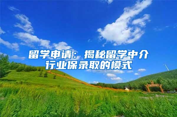 留学申请：揭秘留学中介行业保录取的模式