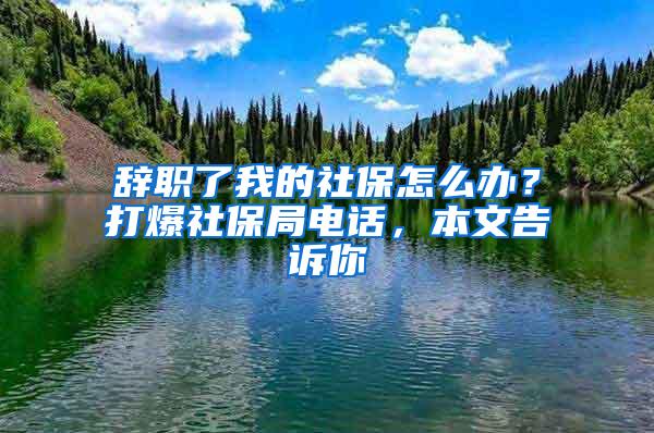 辞职了我的社保怎么办？打爆社保局电话，本文告诉你