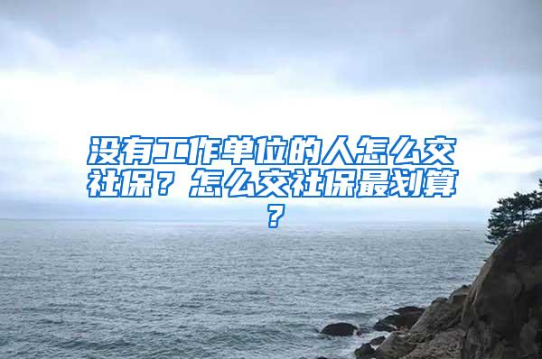 没有工作单位的人怎么交社保？怎么交社保最划算？