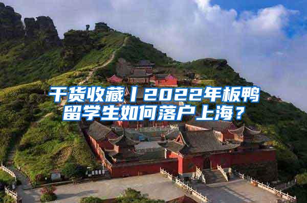 干货收藏丨2022年板鸭留学生如何落户上海？