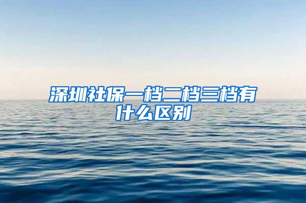 深圳社保一档二档三档有什么区别