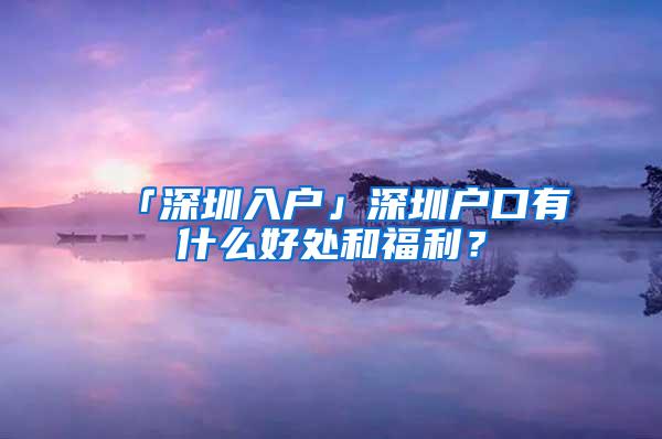 「深圳入户」深圳户口有什么好处和福利？