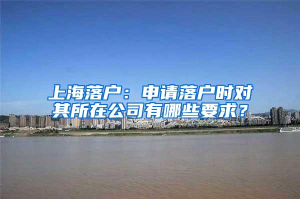 上海落户：申请落户时对其所在公司有哪些要求？