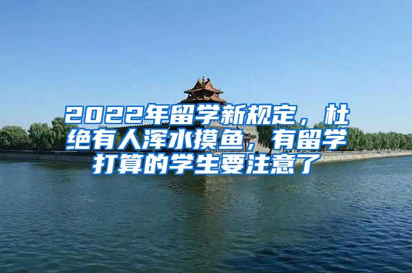 2022年留学新规定，杜绝有人浑水摸鱼，有留学打算的学生要注意了