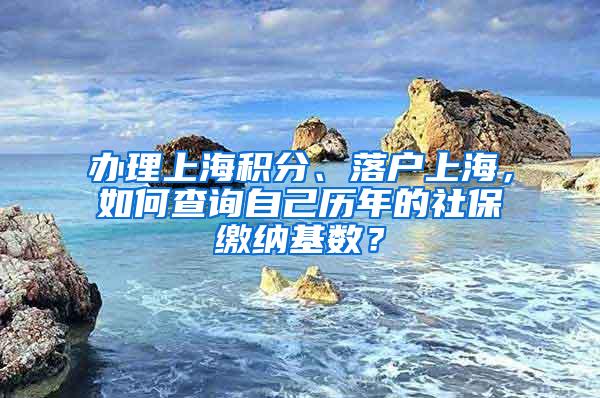 办理上海积分、落户上海，如何查询自己历年的社保缴纳基数？