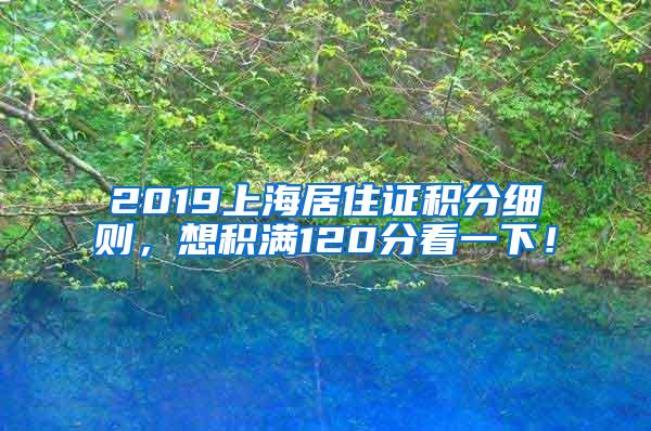 2019上海居住证积分细则，想积满120分看一下！