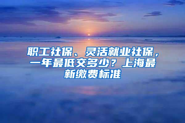 职工社保、灵活就业社保，一年最低交多少？上海最新缴费标准