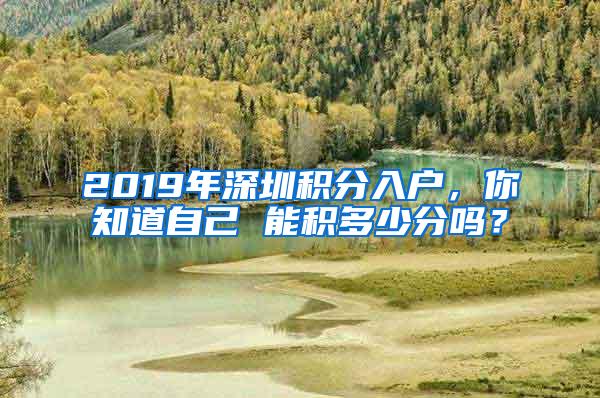 2019年深圳积分入户，你知道自己 能积多少分吗？