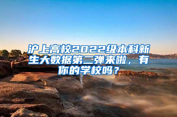 沪上高校2022级本科新生大数据第二弹来啦，有你的学校吗？