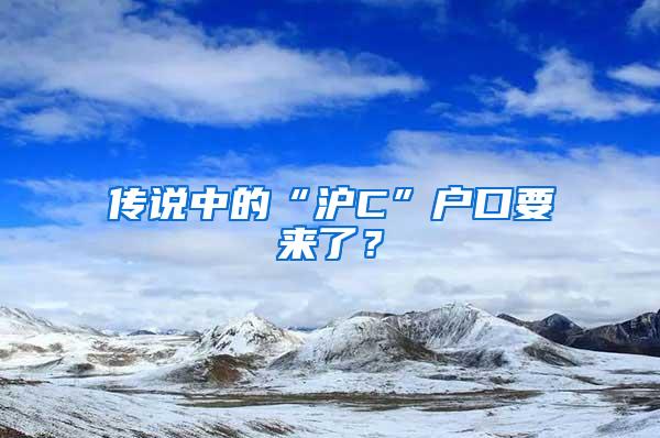 传说中的“沪C”户口要来了？