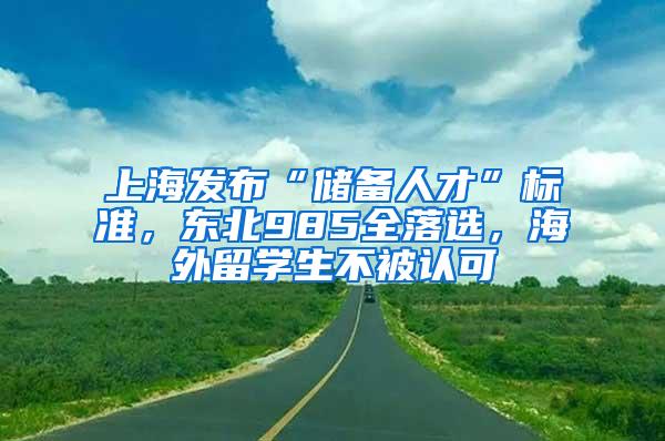 上海发布“储备人才”标准，东北985全落选，海外留学生不被认可