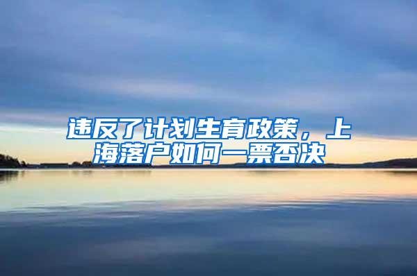 违反了计划生育政策，上海落户如何一票否决