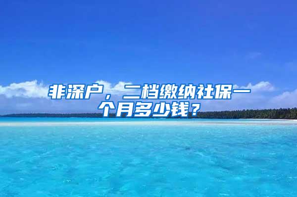 非深户，二档缴纳社保一个月多少钱？