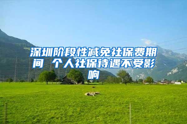深圳阶段性减免社保费期间 个人社保待遇不受影响