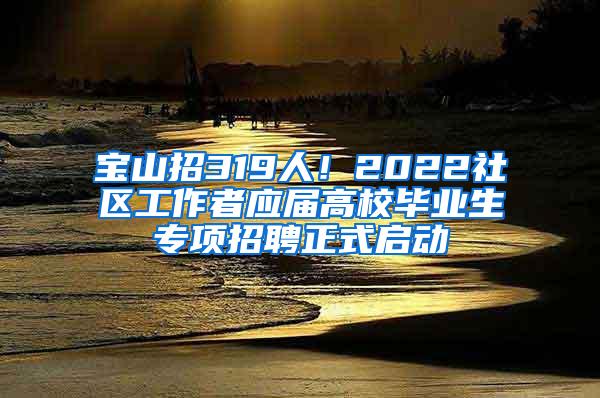 宝山招319人！2022社区工作者应届高校毕业生专项招聘正式启动