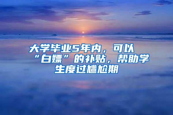 大学毕业5年内，可以“白嫖”的补贴，帮助学生度过尴尬期