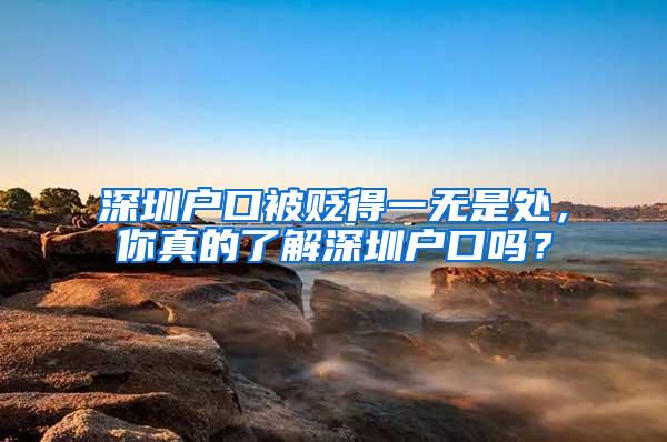 深圳户口被贬得一无是处，你真的了解深圳户口吗？