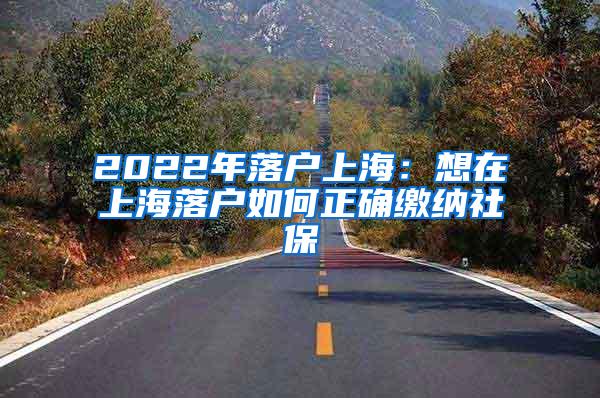 2022年落户上海：想在上海落户如何正确缴纳社保
