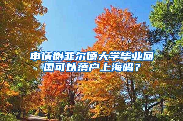 申请谢菲尔德大学毕业回国可以落户上海吗？